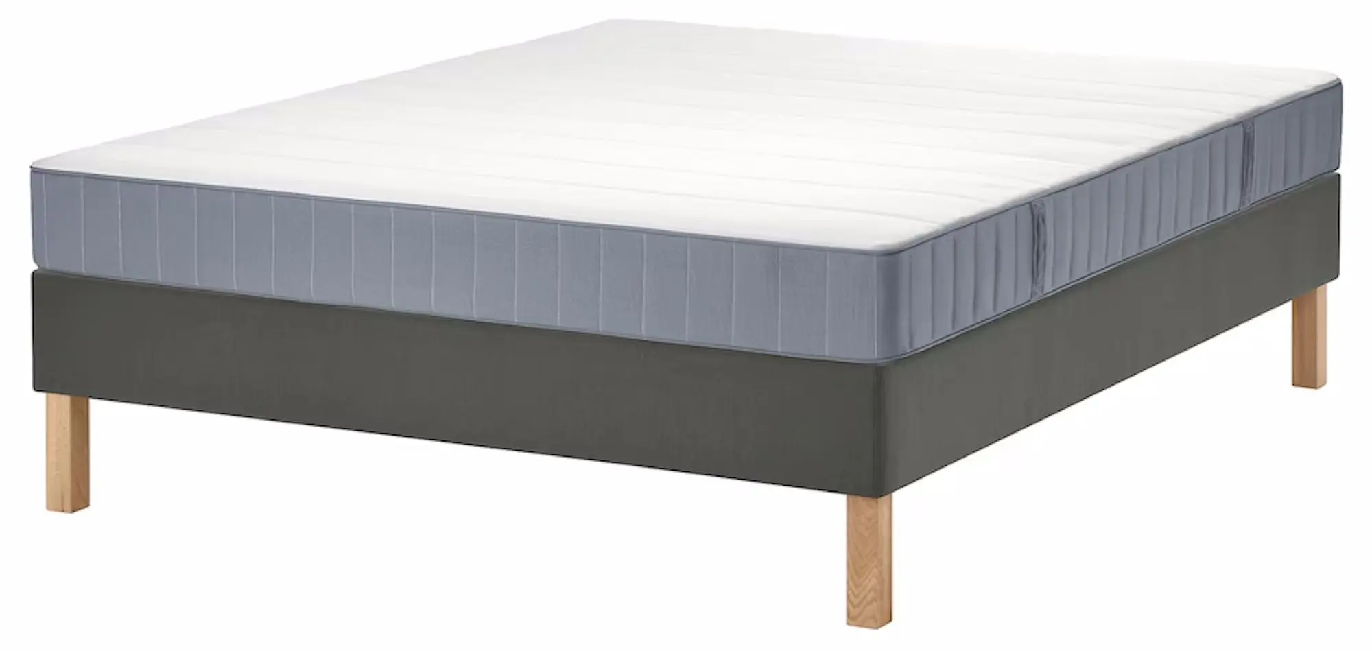 Pat continental Ikea Lyngor/Valevag/Burfjord ferma 140x200 20cm (Bleu/Gri Inchis)