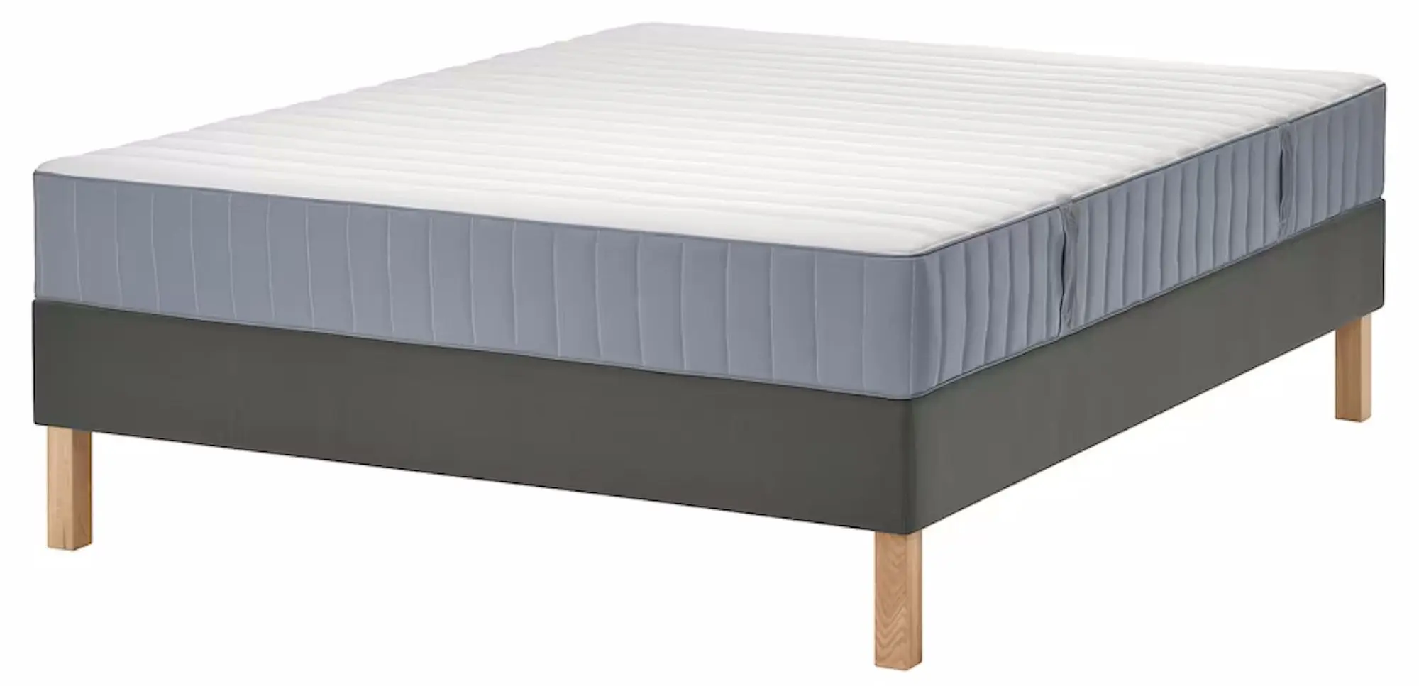 Pat continental Ikea Lyngor/Valevag/Burfjord ferma 160x200 20cm (Bleu/Gri-Inchis) - 2