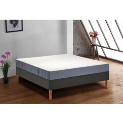 Континентальная кровать Ikea Lyngor/Valevag/Burfjord жесткий 180x200 20cm (Голубой/Темно-Серый)