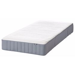 Континентальная кровать Ikea Lyngor/Valevag/Burfjord жесткий 90x200 10cm (Голубой/Темно-Серый) Thumb