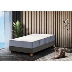 Континентальная кровать Ikea Lyngor/Valevag/Burfjord жесткий 90x200 10cm (Голубой/Темно-Серый)