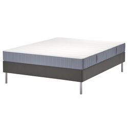 Континентальная кровать Ikea Lyngor/Vesteroy/Bjorli экстра жесткий 160x200 20cm (Голубой/Темно-Серый) Thumb