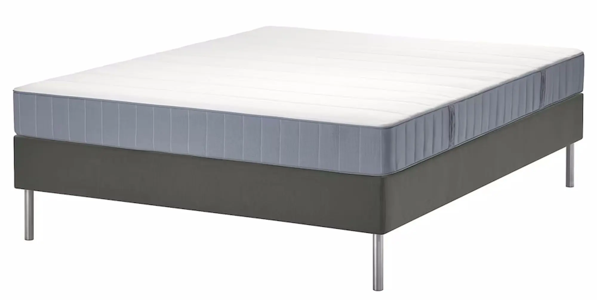 Континентальная кровать Ikea Lyngor/Vesteroy/Bjorli экстра жесткий 160x200 20cm (Голубой/Темно-Серый) - 2