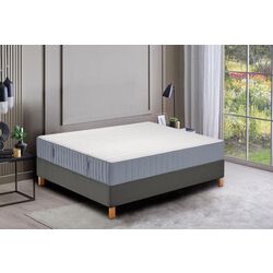 Pat continental Ikea Lyngor/Vesteroy/Burfjord extra ferma 140x200 10cm (Bleu/Gri-Inchis)