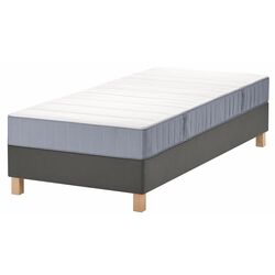 Континентальная кровать Ikea Lyngor/Vesteroy/Burfjord экстра жесткий 90x200 10cm (Голубой/Темно-Серый) Thumb