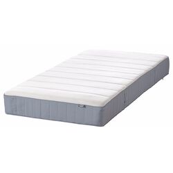Континентальная кровать Ikea Lyngor/Vesteroy/Burfjord экстра жесткий 90x200 10cm (Голубой/Темно-Серый) Thumb