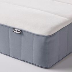 Континентальная кровать Ikea Lyngor/Vesteroy/Burfjord экстра жесткий 90x200 10cm (Голубой/Темно-Серый) Thumb