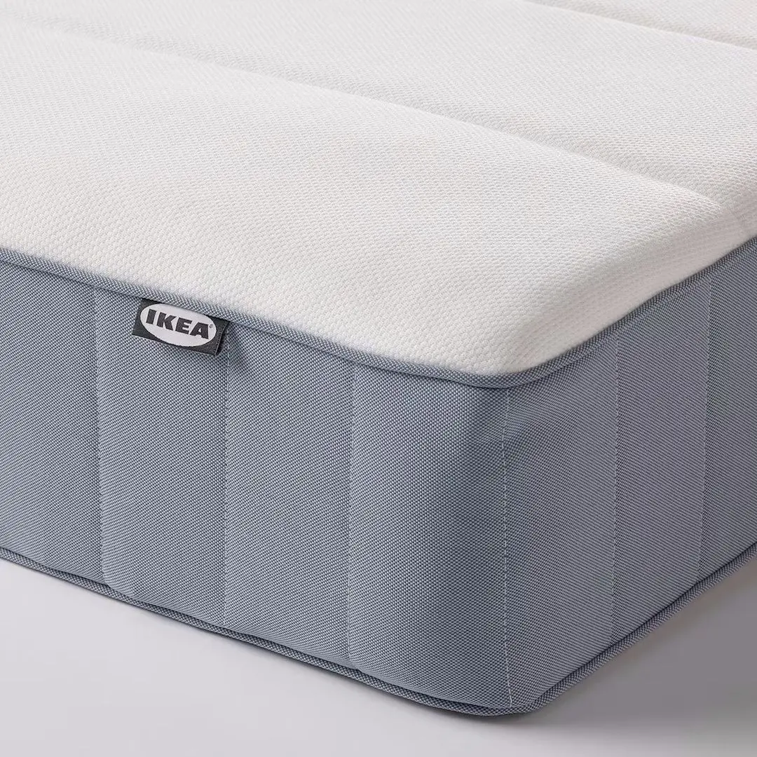 Континентальная кровать Ikea Lyngor/Vesteroy/Burfjord экстра жесткий 90x200 10cm (Голубой/Темно-Серый) - 6