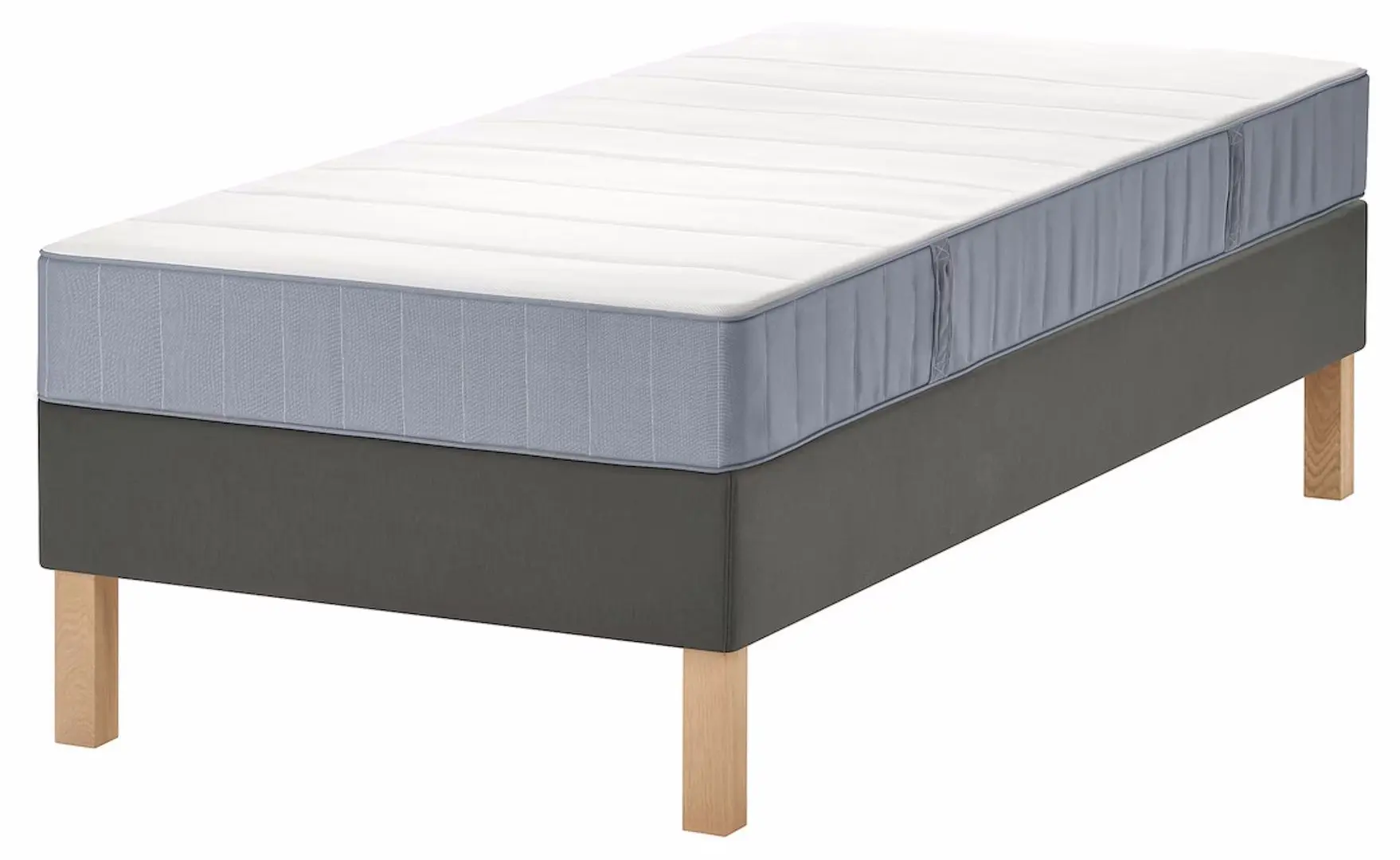 Pat continental Ikea Lyngor/Vesteroy/Burfjord extra ferma 90x200 20cm (Bleu/Gri Inchis)