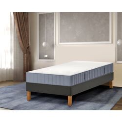 Pat continental Ikea Lyngor/Vesteroy/Burfjord extra ferma 90x200 20cm (Bleu/Gri Inchis)