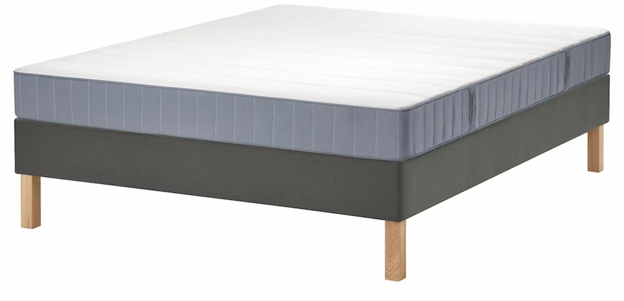 Pat continental Ikea Lyngor/Vesteroy/Burfjord ferma 140x200 20cm (Bleu/Gri-Inchis)