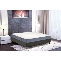 Pat continental Ikea Lyngor/Vesteroy/Burfjord ferma 160x200 10cm (Bleu/Gri Inchis)