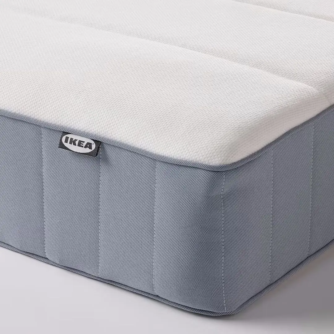 Pat continental Ikea Lyngor/Vesteroy/Burfjord ferma 160x200 10cm (Bleu/Gri Inchis)