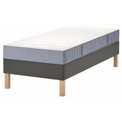 Pat continental Ikea Lyngor/Vesteroy/Burfjord ferma 90x200 20cm (Bleu/Gri Inchis) Thumb