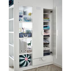 Pat supraetajat Ikea Smastad cu birou/4 sertare 90x200 (Alb) Thumb