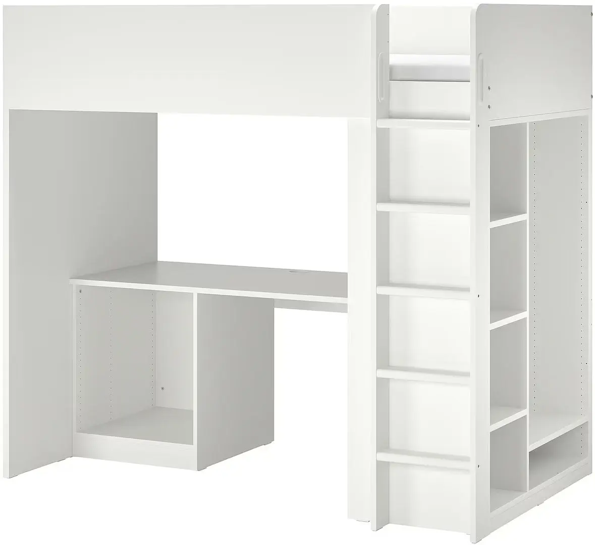 Кровать-чердак Ikea Smastad с письменным столом/4 ящика 90x200 (Белый/Синий)