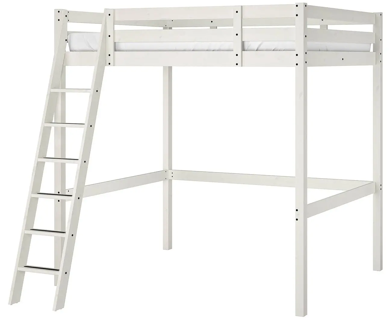 Кровать-чердак Ikea Stora 140x200 (Белая Морилка)