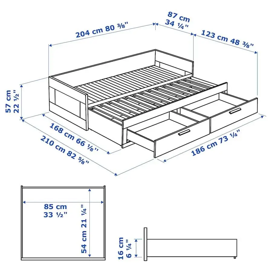 Pat Ikea Brimnes Afjall 80x200 (Alb/Ferma)