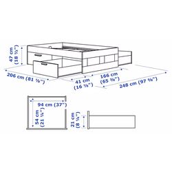 Pat Ikea Brimnes Lindbaden cu depozitare 160x200 (Alb) Thumb