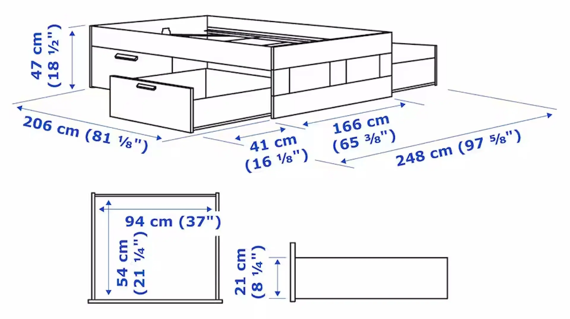 Pat Ikea Brimnes Lindbaden cu depozitare 160x200 (Alb) - 6