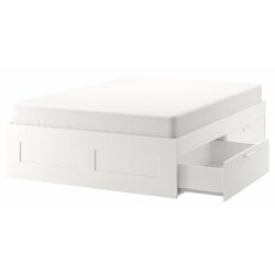 Pat Ikea Brimnes Lonset cu depozitare 140x200 (Alb) Thumb