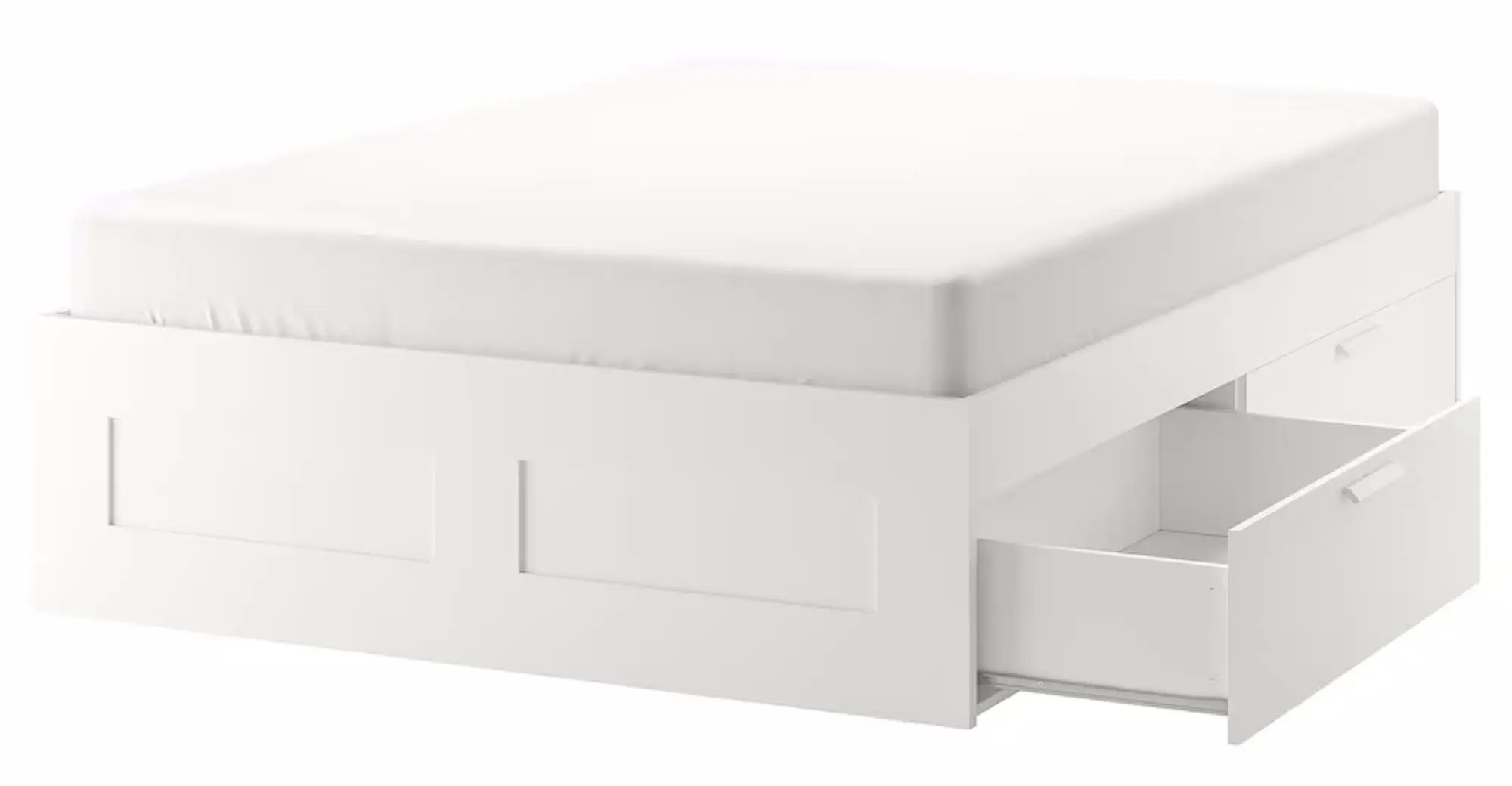 Pat Ikea Brimnes Lonset cu depozitare 140x200 (Alb) - 2