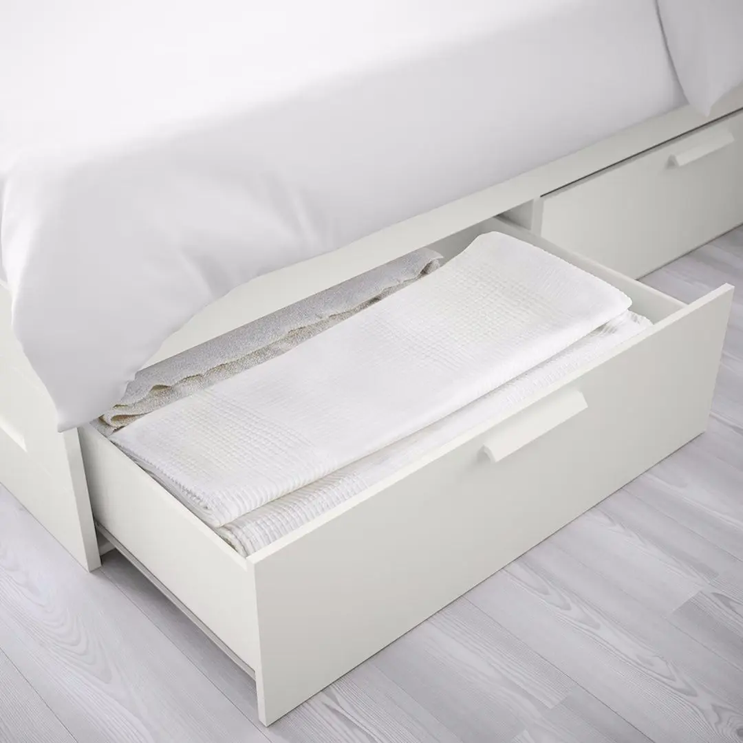 Pat Ikea Brimnes Lonset cu depozitare 140x200 (Alb) - 3