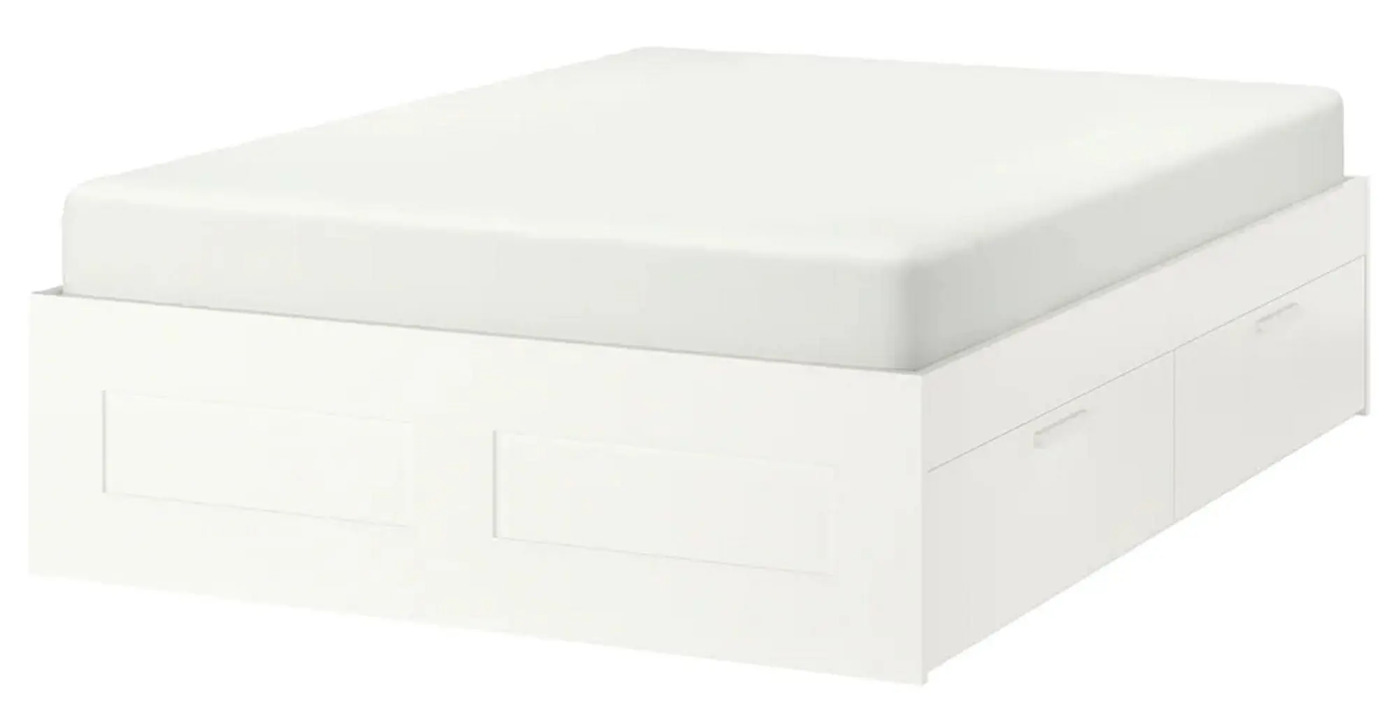 Pat Ikea Brimnes Luroy cu depozitare 180x200 (Alb)