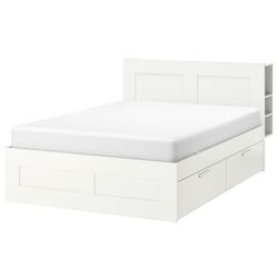 Pat Ikea Brimnes cu tablie Lonset 140х200 (Alb)