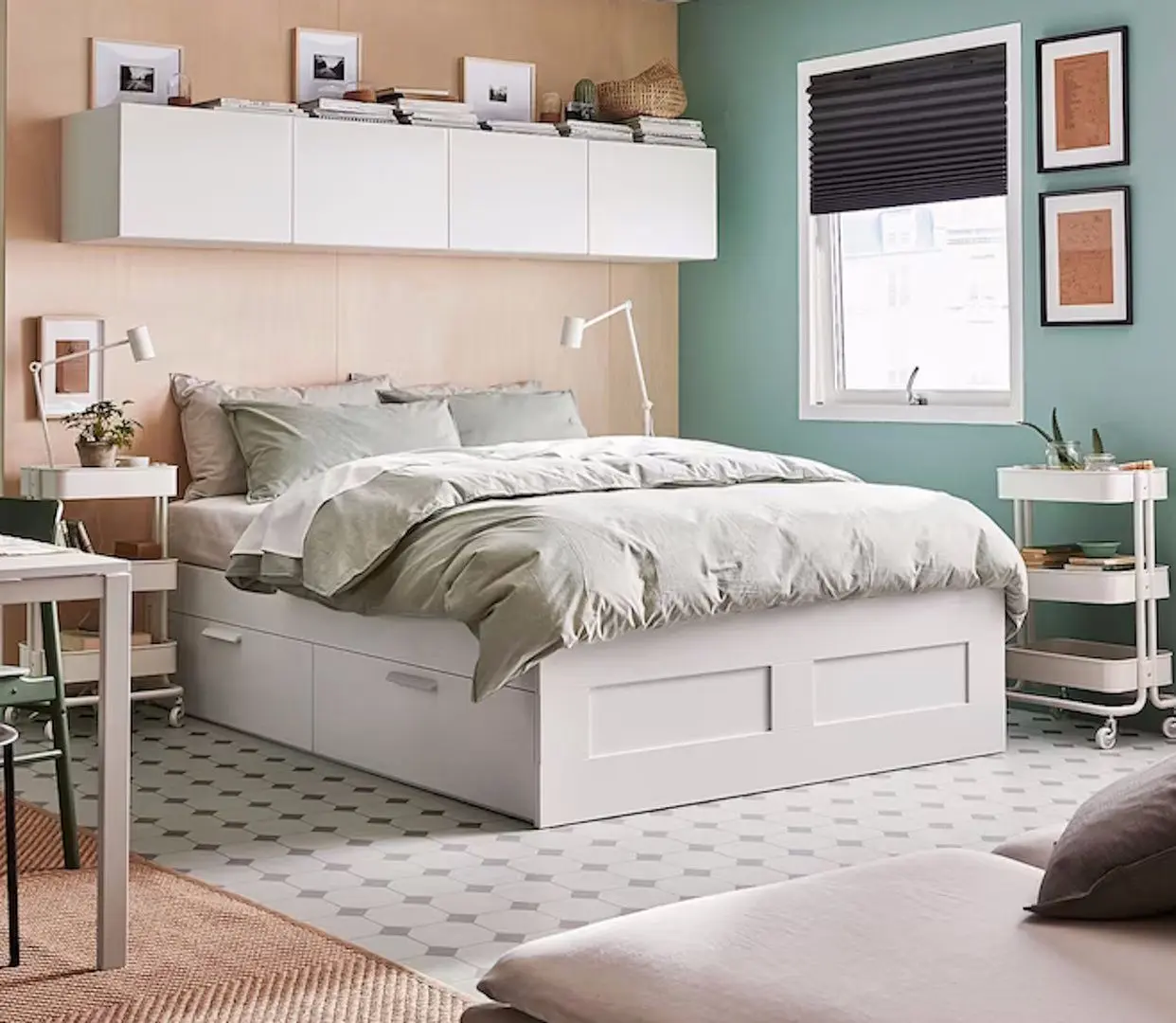 Кровать Ikea Brimnes с ящиками 160x200 (Белый)