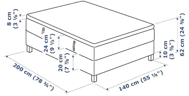 Pat Ikea Espevar Hovag/Tussoy Burfjord 10cm 140х200 (Ferma/Gri Inchis)