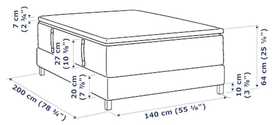 Pat Ikea Espevar Hyllestad/Tustna Engavagen Bjorli 10cm 140х200 (Ferma/Alb) - 5