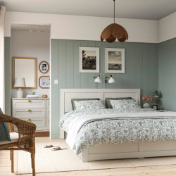 Кровать Ikea Fagelfjallet/Lindbaden 140x200 (Грязный белый) Thumb