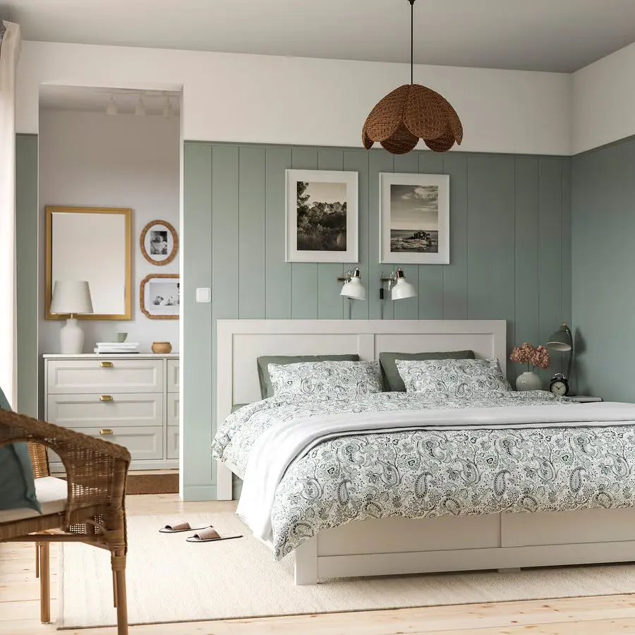 Кровать Ikea Fagelfjallet/Lindbaden 140x200 (Грязный белый) - 7