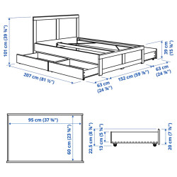 Pat Ikea Fagelfjallet/Luroy 4 sertare 140x200 (Alb murdar) Thumb