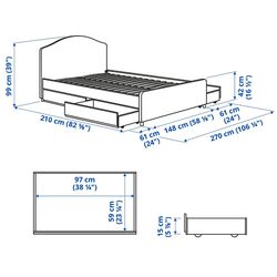 Pat Ikea Hauga 4 cutii depozitare 140х200 (Vissle Gri) Thumb