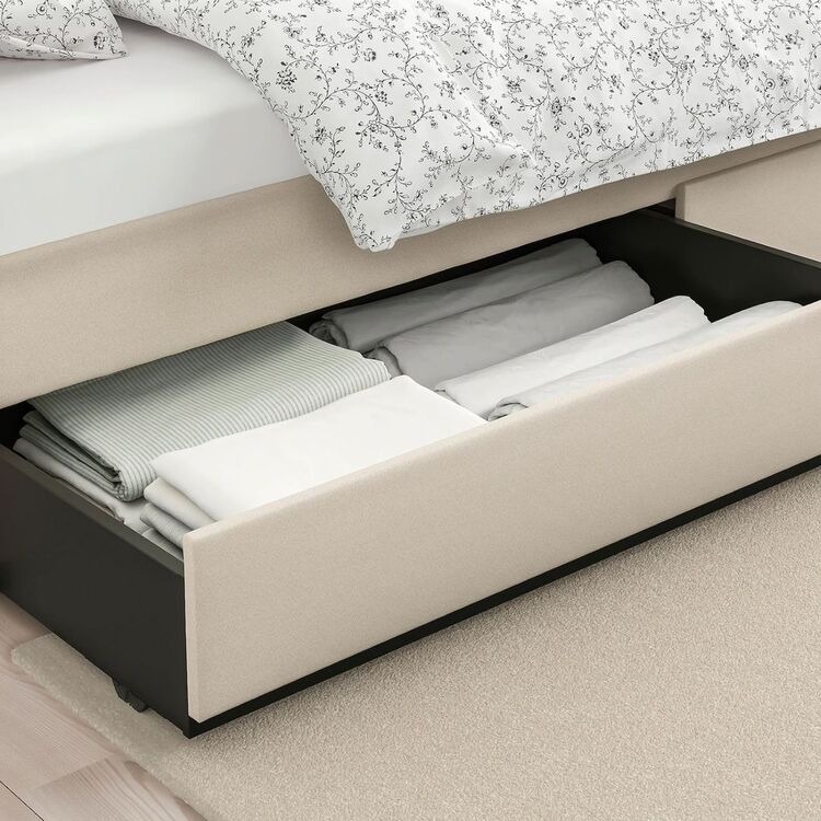 Кровать Ikea Hauga 4 ящика 160х200 (Лофаллет Бежевый) купить в Кишиневе ...