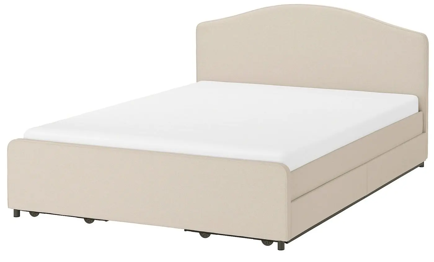 Pat Ikea Hauga 4 cutii depozitare 160х200 (Lofallet Bej)