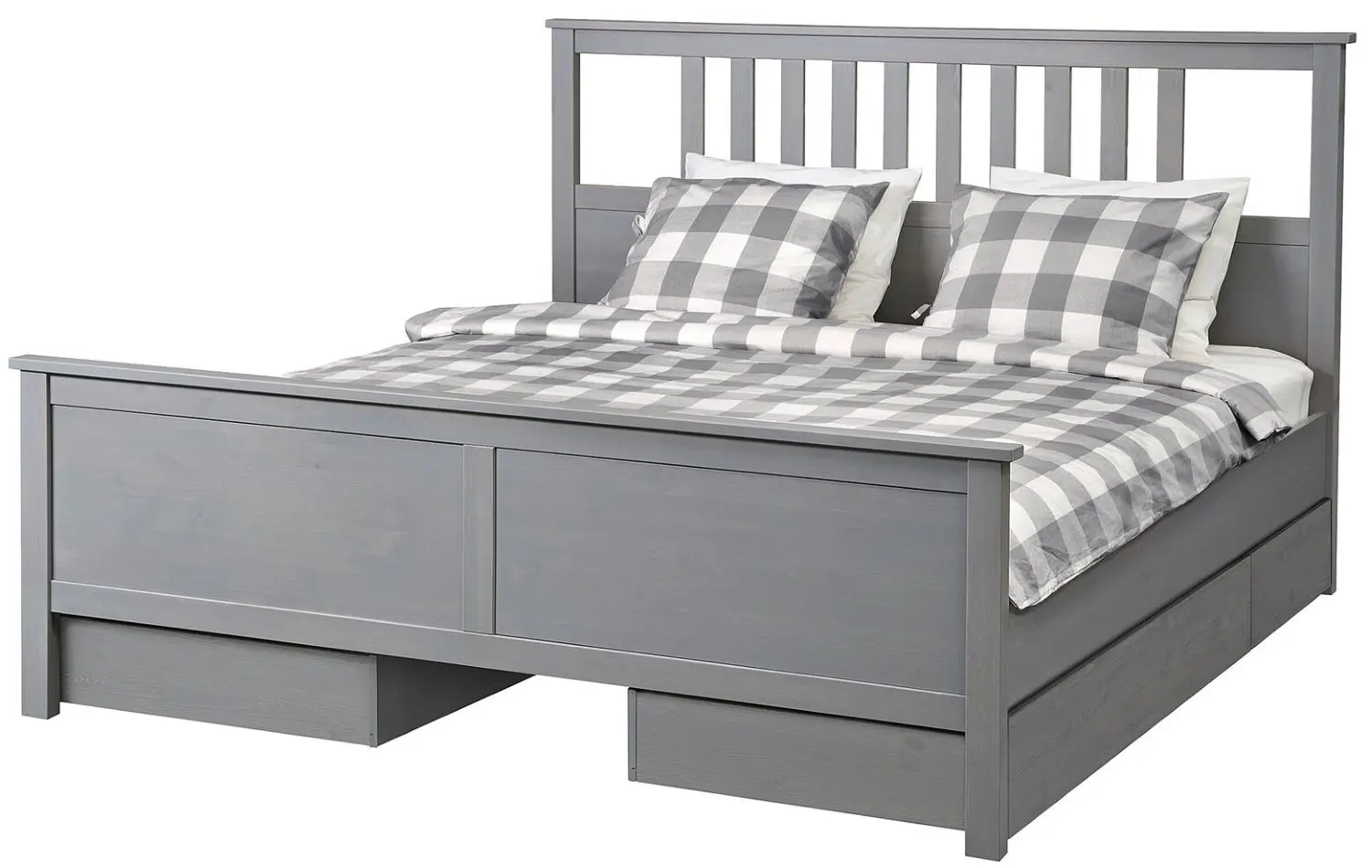 Pat Ikea Hemnes 4 cutii depozitare 160х200 (Gri)