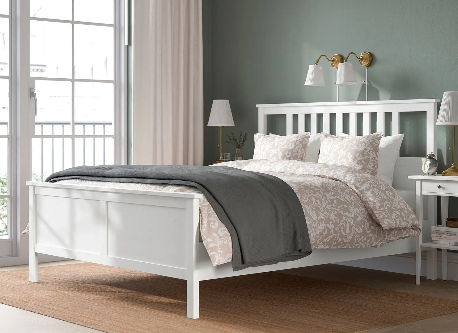 Pat Ikea Hemnes Akrehamn 160x200 (Alb/Ferma)