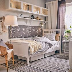 Pat Ikea Hemnes/Akrehamn ferma/cu saltea 90x200 (Alb)