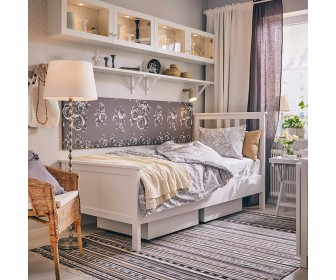 Кровать Ikea Hemnes/Akrehamn жесткий/с матрасом 90x200 (Белый)