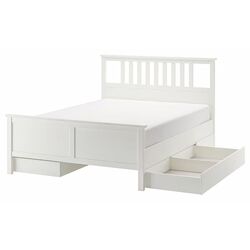 Pat Ikea Hemnes/Lindbaden 4 cutii depozitare 140x200 (Alb) Thumb