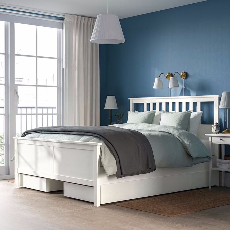 Кровать Ikea Hemnes/Lindbaden 4 ящика 180x200 (Белый) купить в Кишиневе ...