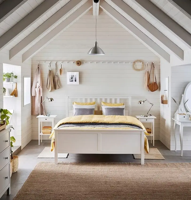 Кровать Ikea Hemnes Lonset 140х200 (Белая Морилка) - 7