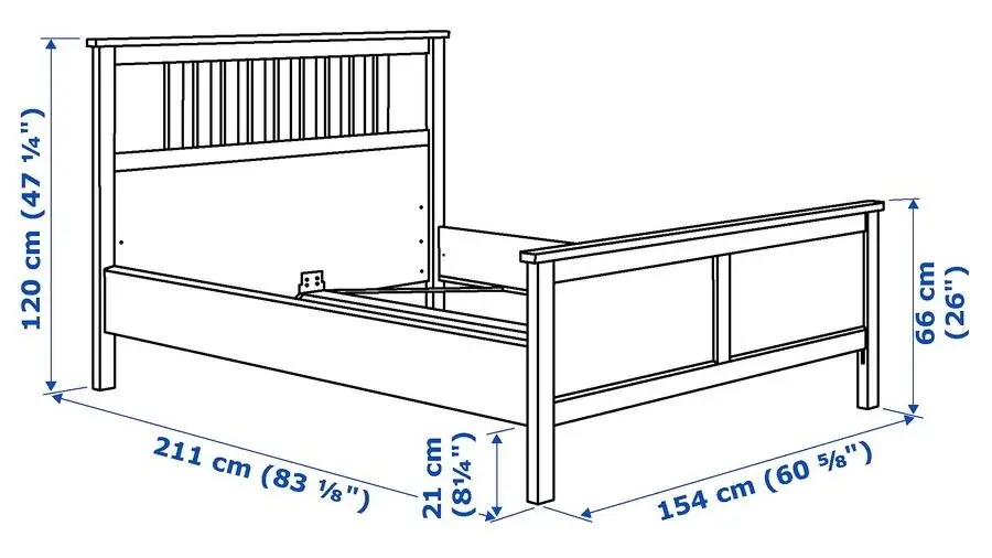 Кровать Ikea Hemnes Lonset 140х200 (Белая Морилка) - 8