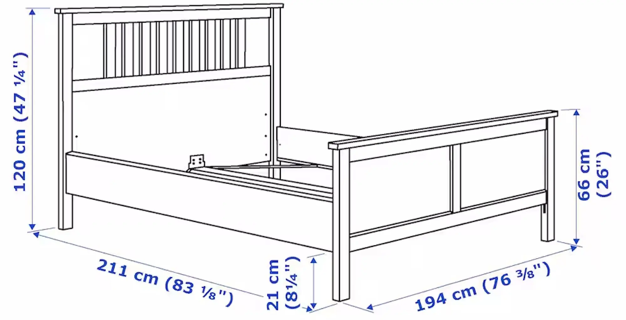 Pat Ikea Hemnes Lonset 180x200 (Alb)