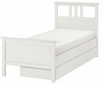 Кровать Ikea Hemnes Lonset 2 ящика 90x200 (Белая Морилка)