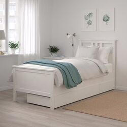 Pat Ikea Hemnes Lonset 2 cutii 90x200 (Vospit Alb) Thumb