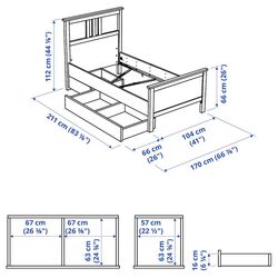 Pat Ikea Hemnes Lonset 2 cutii 90x200 (Vospit Alb) Thumb